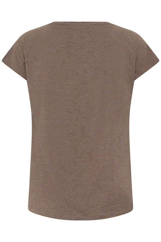 B.YOUNG - Pamila V Tee Walnut Melange