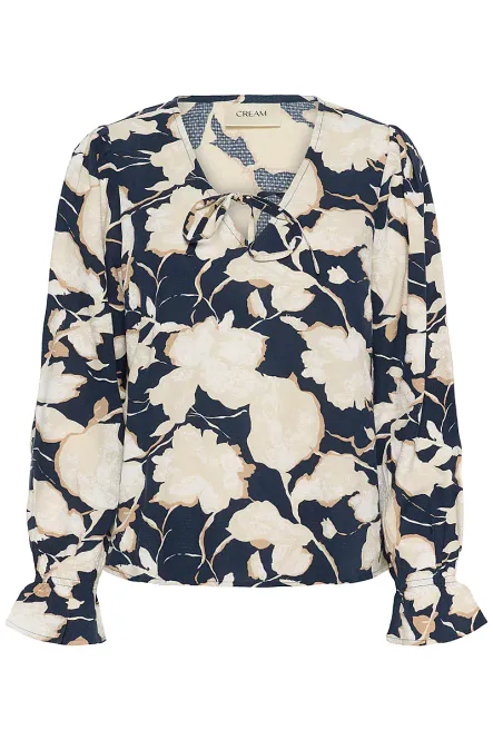 Hovedbilde CREAM - Claire Blouse Navy Flower Print
