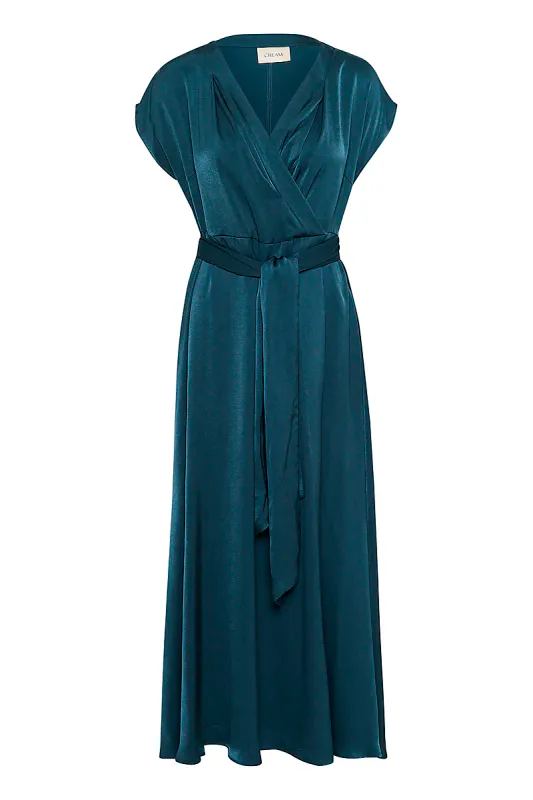 CREAM - Noretta Dress Petrol Blue