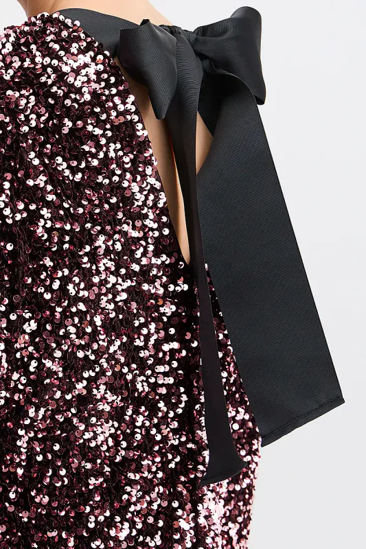 B YOUNG - Paljettkjole Bow Rose Sequin Mix