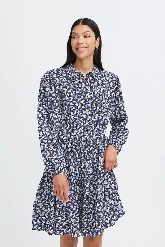 B.YOUNG - Hadasa Dress Medieval Blue Florals