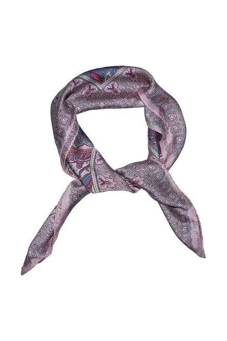 Hovedbilde Skjerf Paisley 70x70 Rosa