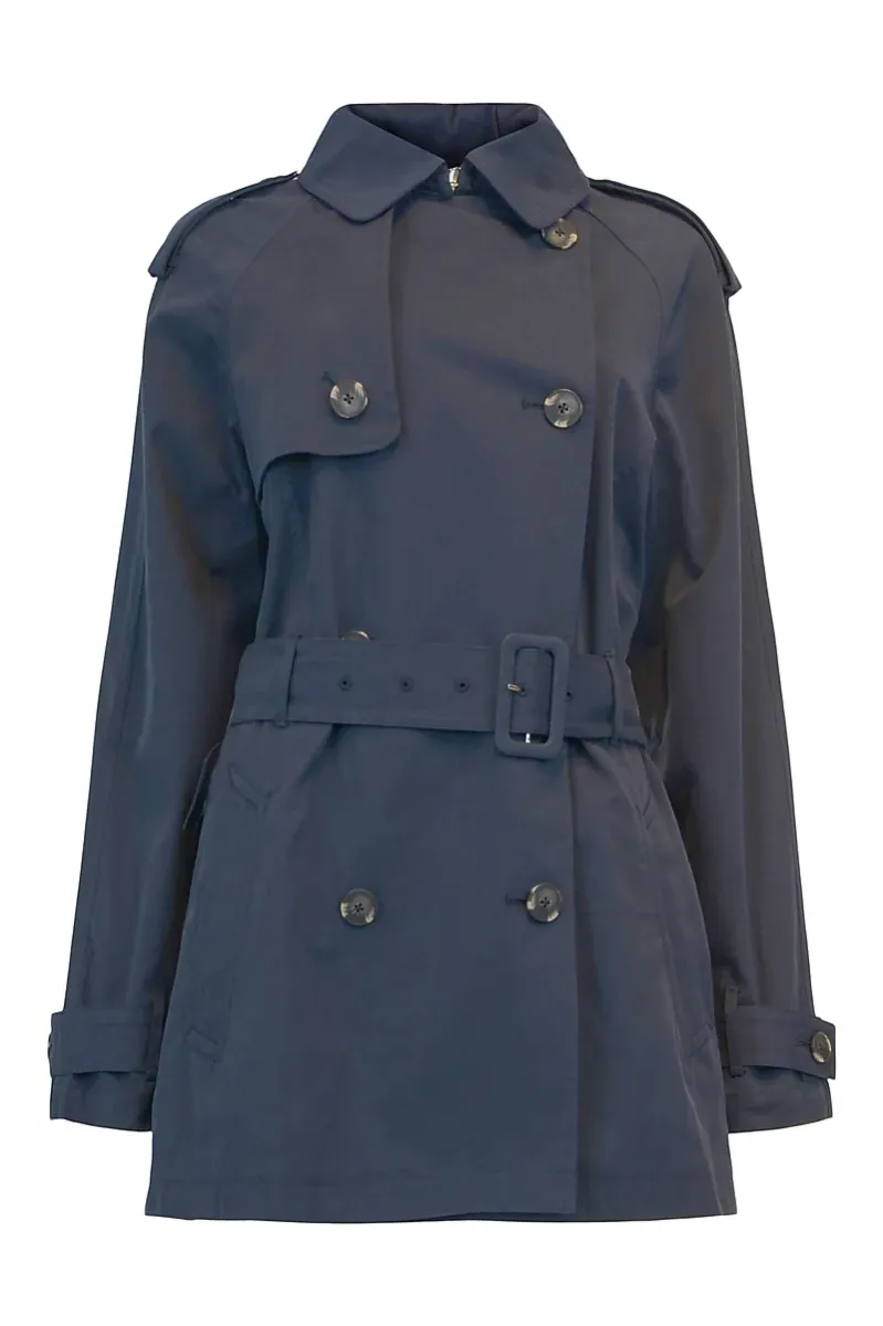 HAUST - Short Classic Trench Coat Navy