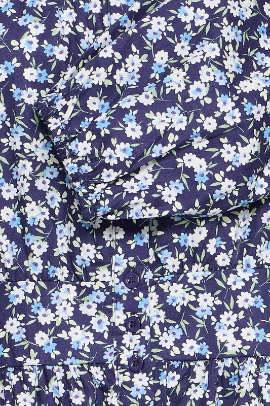 B.YOUNG - Hadasa Dress Medieval Blue Florals