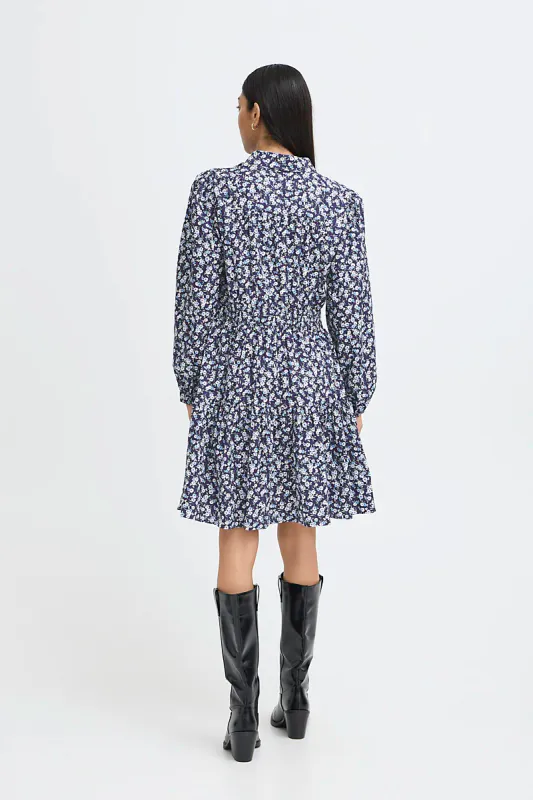 B.YOUNG - Hadasa Dress Medieval Blue Florals