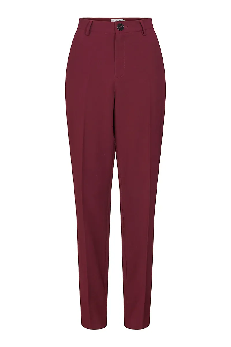 HAUST - Classic Tailored Trouser Deep Burgundy