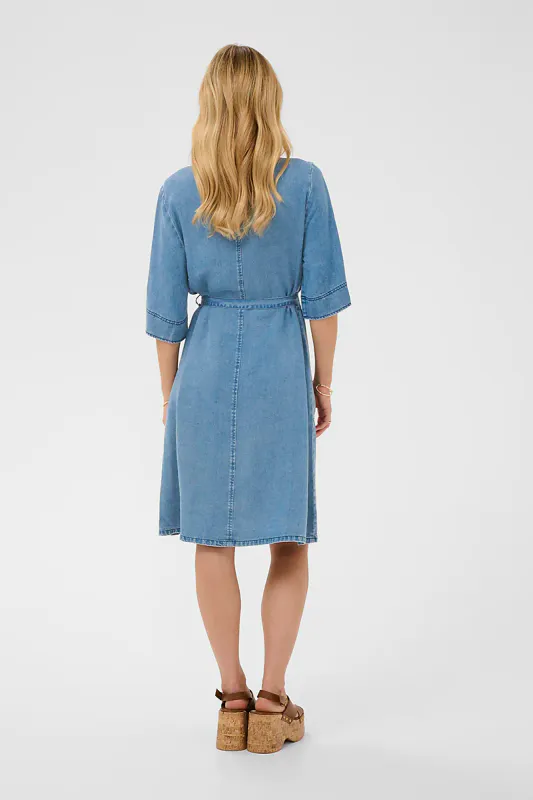 CREAM - Bella Dress Seattle Mid Blue Denim