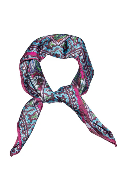 Hovedbilde Skjerf Paisley 70x70 Fuksia