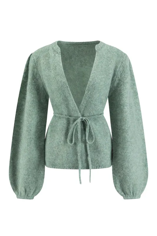 VANNUCCI - Chunky Cardigan Green