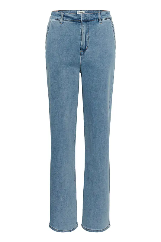 CREAM - Visti Straight Leg Pant Cleveland Light Blue Denim